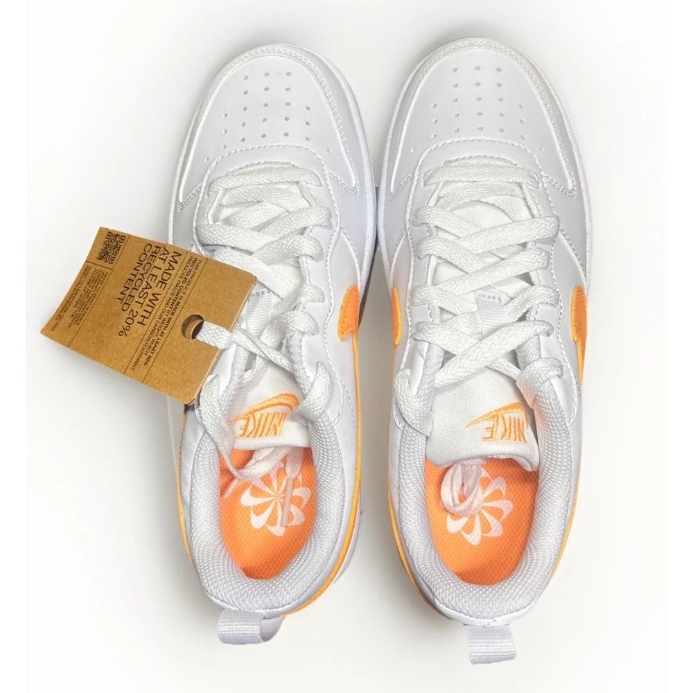 Nike Court‎ Borough Low Recraft GS White And Orange 4 Youth DV5456-119